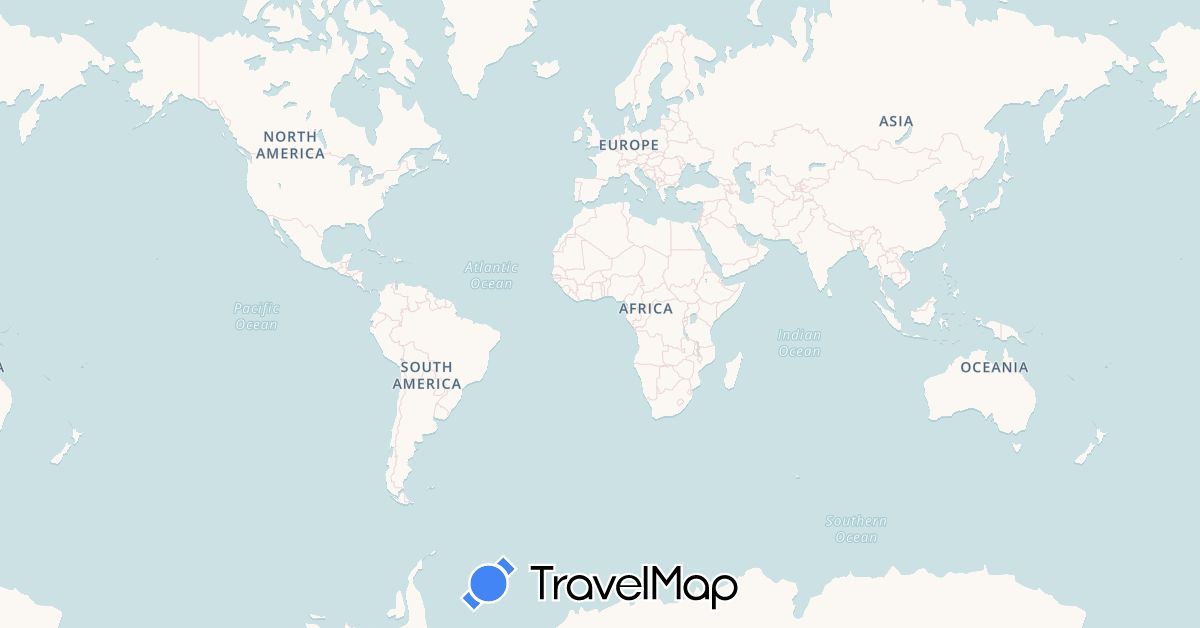 TravelMap itinerary: driving, plane, boat in Canada, Germany, Lebanon, Portugal, Tunisia (Africa, Asia, Europe, North America)